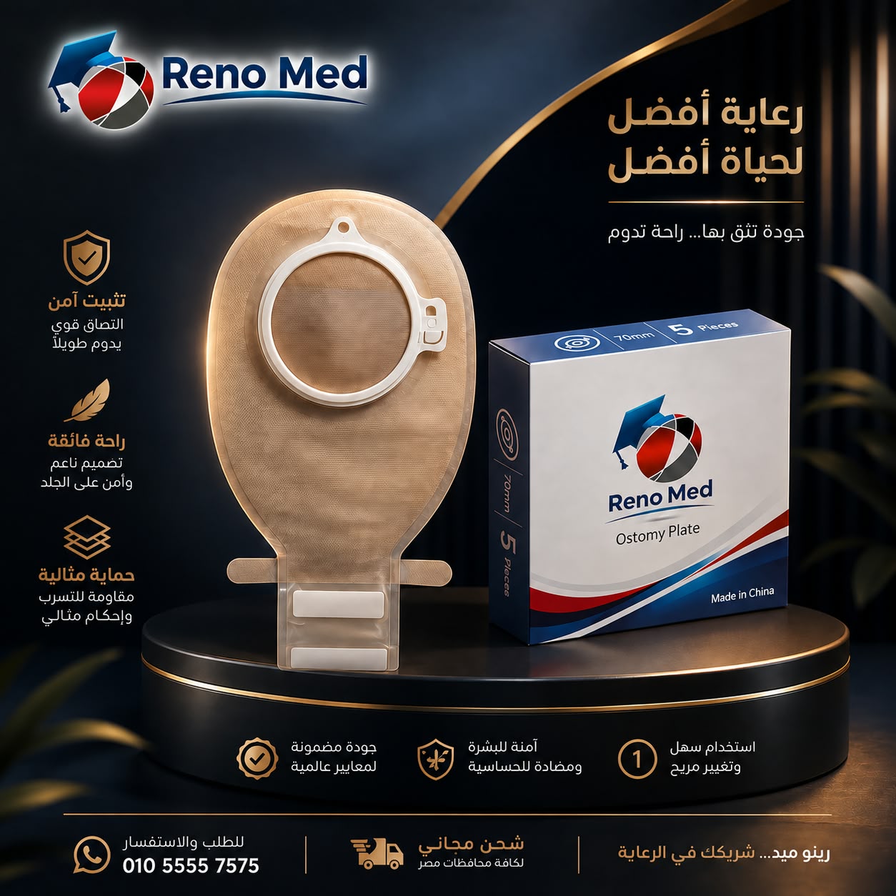 Ostomy Plate من Reno Med رعاية أفضل… لحياة أفضل