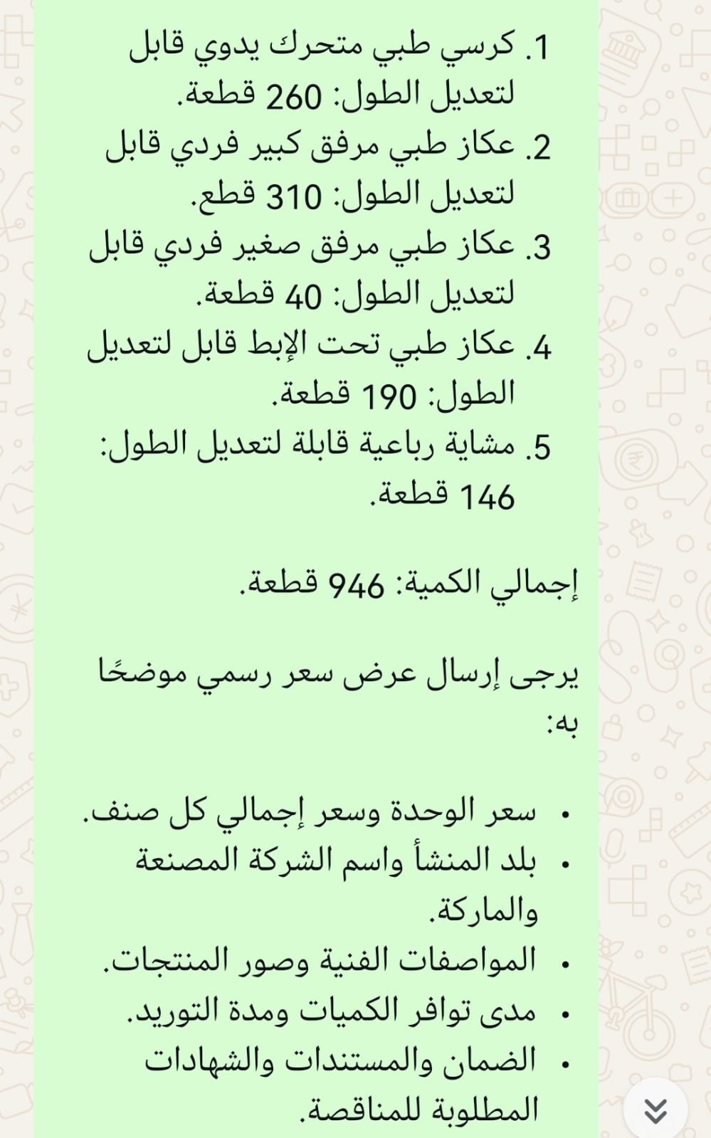 مطلوب اسعار محلى ومستورد الدفع نقدا — صورة 1 من 1